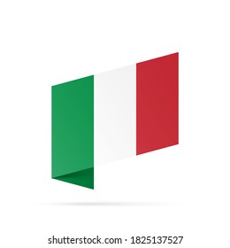 Italienisches Flaggenstaatsymbol einzeln auf nationalem Hintergrund. Grußkarte Nationaler Unabhängigkeitstag der Italienischen Republik. Illustrationsbanner mit realistischer Staatsflagge.