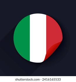 Ilustración de vectores de etiquetas de bandera de Italia