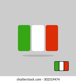 Italy flag, stylized Flag Italian of geometrical elements. Vector illustration
