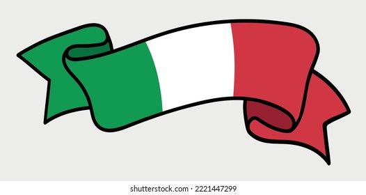 Italy flag symbol.Ribbon with flag of Italy.