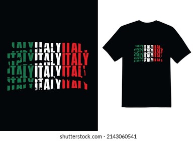 Italy flag typeface T shirt design 