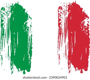 Italy Flag Vector Aesthetic Brush Strokes
