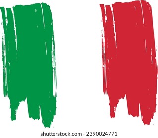 Italy Flag Vector Aesthetic Chalk Scratch