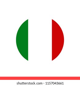 Italy flag vector icon, circle design for web or mobile app
