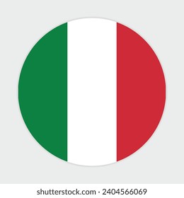 Italy flag vector icon design. Italy circle flag. Round of Italy flag.