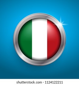 Italy flag vector icon. Isolated object on blue background.