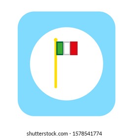 Italy flag vector icon with mast