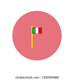 Italy flag vector icon with mast