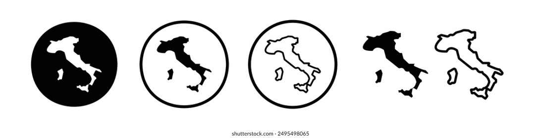 Icono de Vector de la bandera de Italia en color blanco y negro.