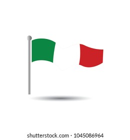 Italy flag vector illustration colors and proportion national isolated emblem concept eps