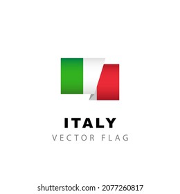 Italy flag. Vector illustration isolated on white background. Italian flag colorful logo.