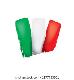 Italy flag, vector illustration on a white background.