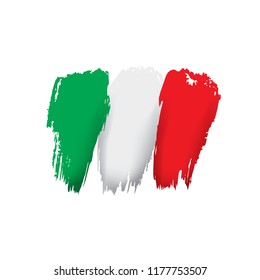 Italy flag, vector illustration on a white background.