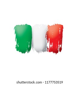 Italy flag, vector illustration on a white background.