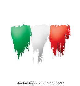 Italy flag, vector illustration on a white background.