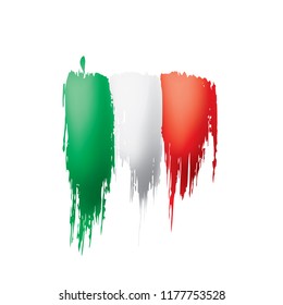 Italy flag, vector illustration on a white background.