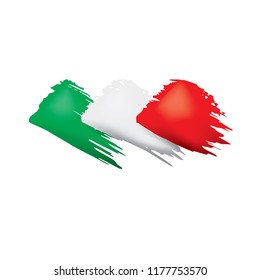 Italy flag, vector illustration on a white background.