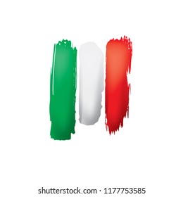 Italy flag, vector illustration on a white background.