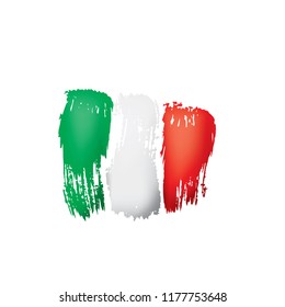 Italy flag, vector illustration on a white background.