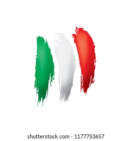 Italy flag, vector illustration on a white background.