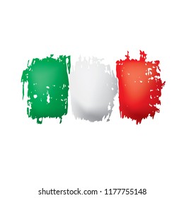 Italy flag, vector illustration on a white background.