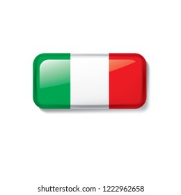 Italy flag, vector illustration on a white background.