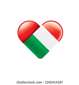 Italy flag, vector illustration on a white background.