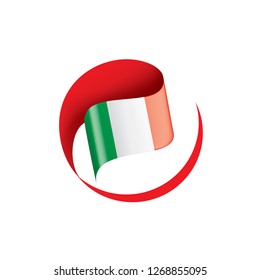 Italy flag, vector illustration on a white background.