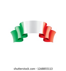 Italy flag, vector illustration on a white background.