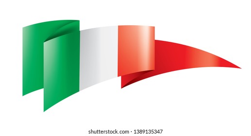 Italy flag, vector illustration on a white background.