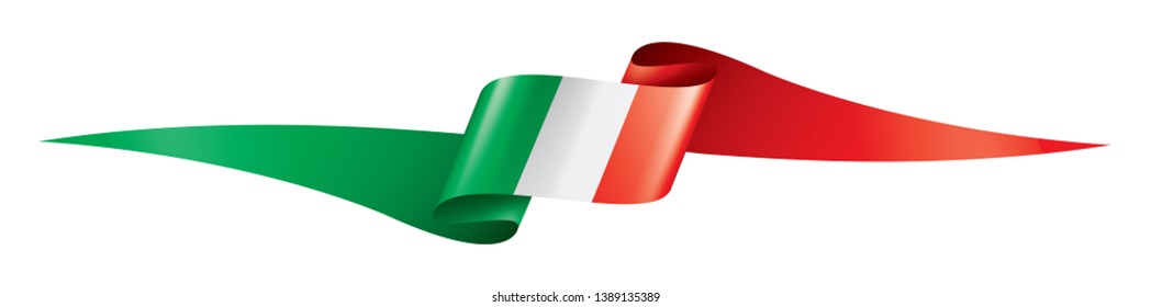 Italy flag, vector illustration on a white background.