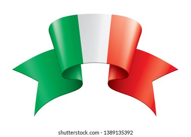 Italy flag, vector illustration on a white background.