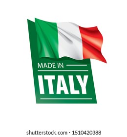 Italy flag, vector illustration on a white background.