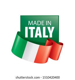 Italy flag, vector illustration on a white background.