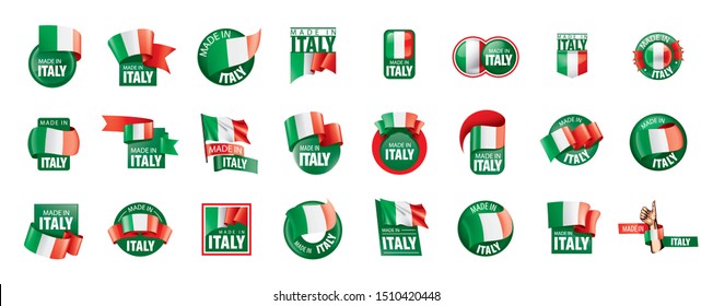 Italy flag, vector illustration on a white background.