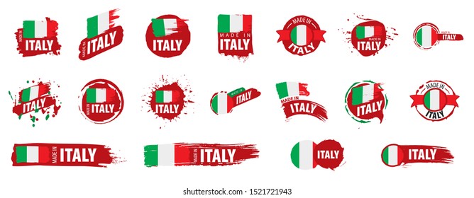 Italy flag, vector illustration on a white background.