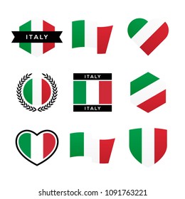 Italy Flag Vector, Logo Design With The Italian Flag