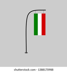 Italy flag vector on pole