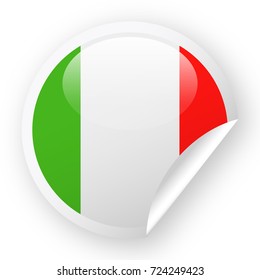Italy Flag Vector Round Corner Paper Icon - Illustration