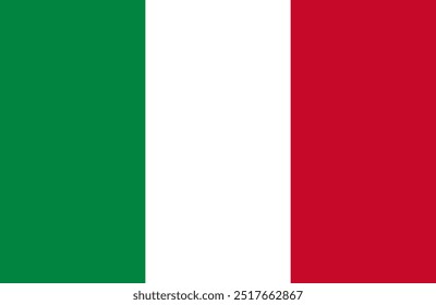 Italy flag vector. Flag of Italy sign isolated. National flag of Italy flat symbol icon for printing of any size. EPS 10