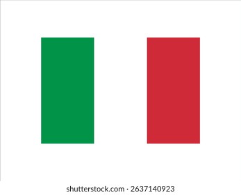 italy flag vector with white background.