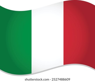 Italy Flag Waving 3D Vector