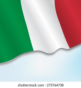 Italy flag waving background. Vector. Eps10.
