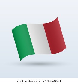 Italy flag waving form on gray background. Vector illustration.