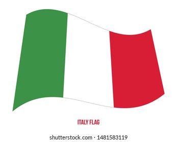 Italy Flag Waving Vector Illustration on White Background. Italy National Flag.