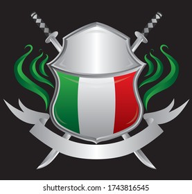 Bandera italiana con los escudos aislados