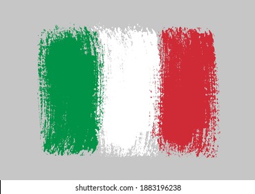 Italy flag.Grunge brush stroke flag of Italy.