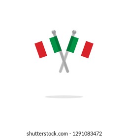 Italy flags to cross - vector illustration