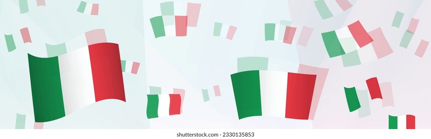Italy flag-themed abstract design on a banner. Abstract background design with National flags. Vector illustration.