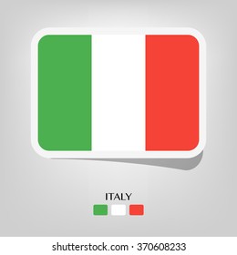 Italy flag,vector sticker style
